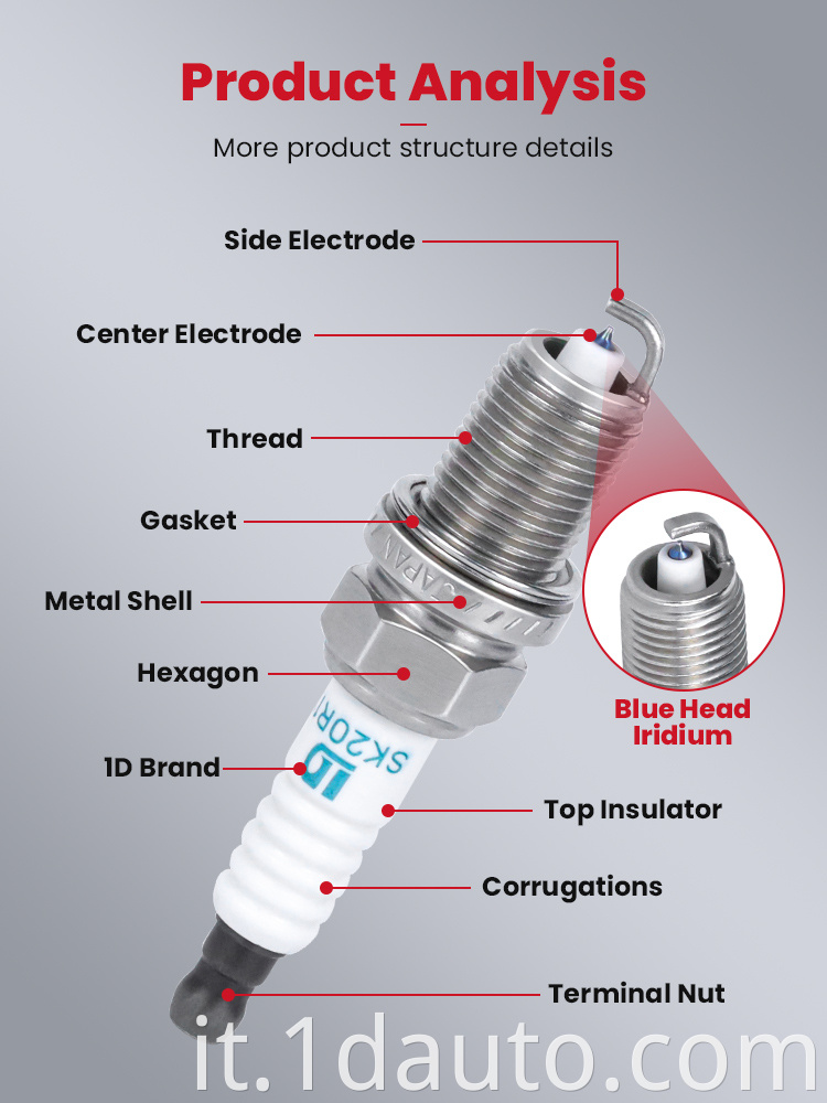 Double Iridium Spark Plug for Toyota Car